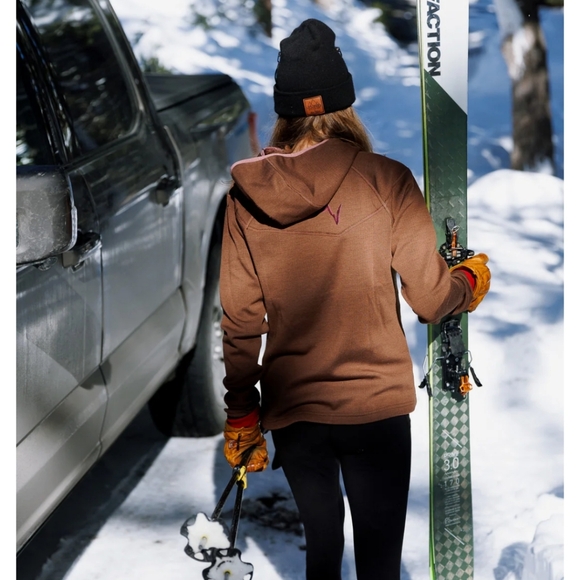 Voormi 1/4 Zip Access NXT Pullover Top Size M Charcoal Wool Blend Mid Layer - Picture 9 of 11